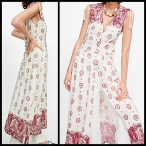 Zara Bohemian Bohemian Midi Dress Tunic Top